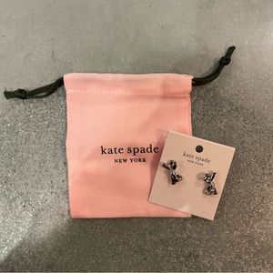 Kate Spade silver skinny mini bow studs
